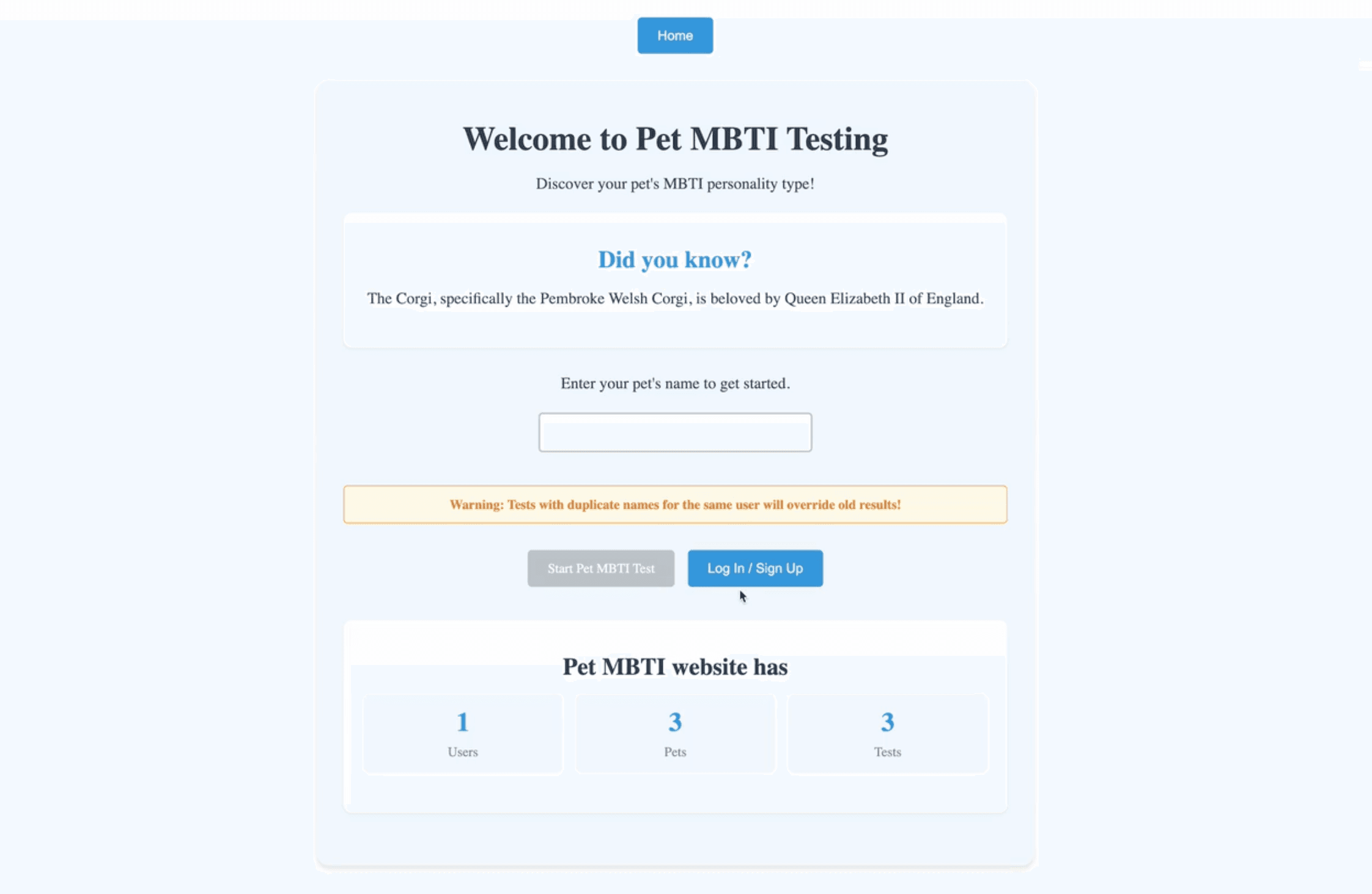 Pet MBTI Test